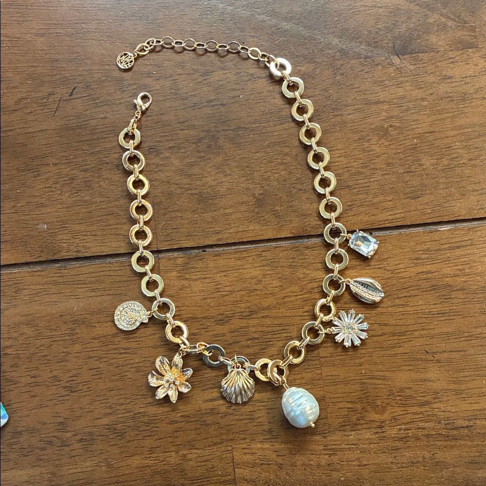 Gold Lilly Puhlitzer Charm Necklace 💕